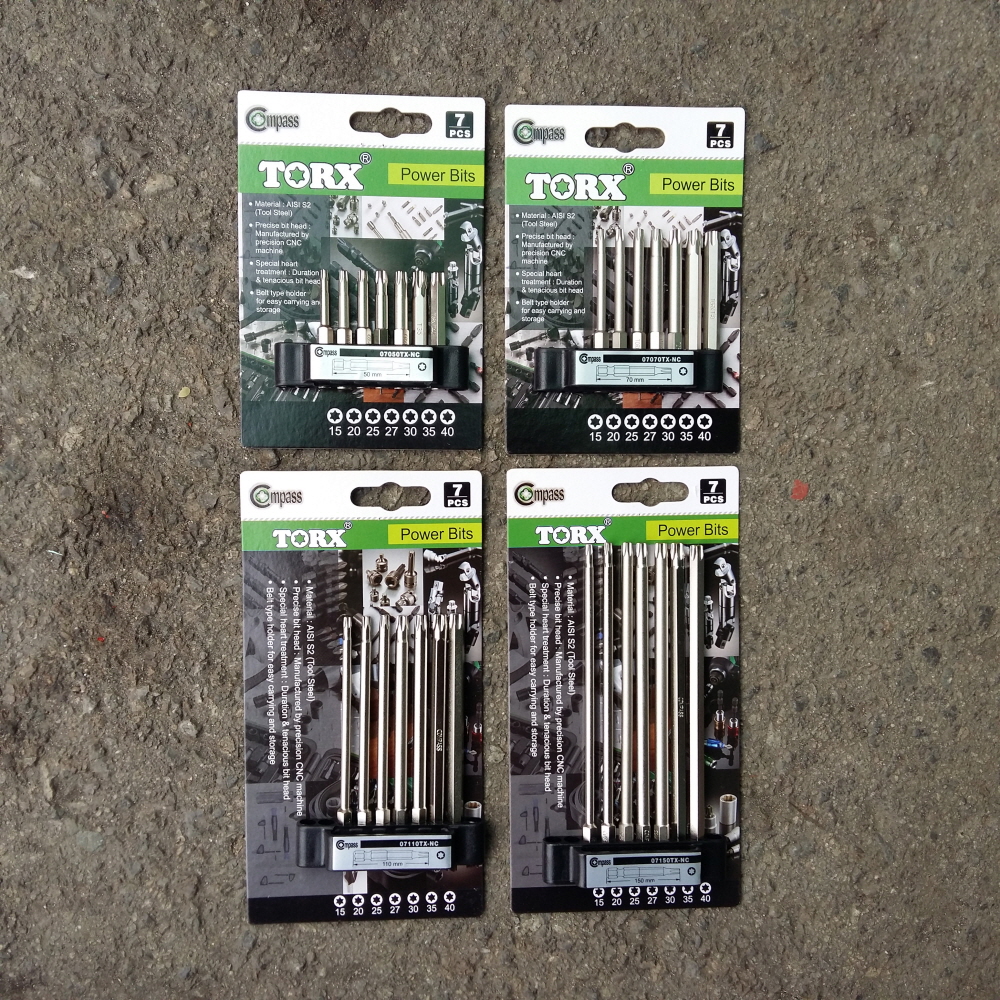 별비트날세트 콤파스 7본조(T15~T40) 길이50, 70mm선택 07***TX-NC