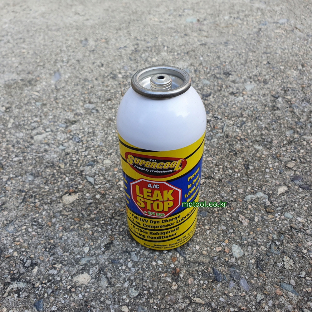 TSI SUPERCOOL슈퍼쿨 A/C LEAKSTOP리크스탑캔 STOPA R-134용 에어컨가스누설방지 4OZ 주입용호스